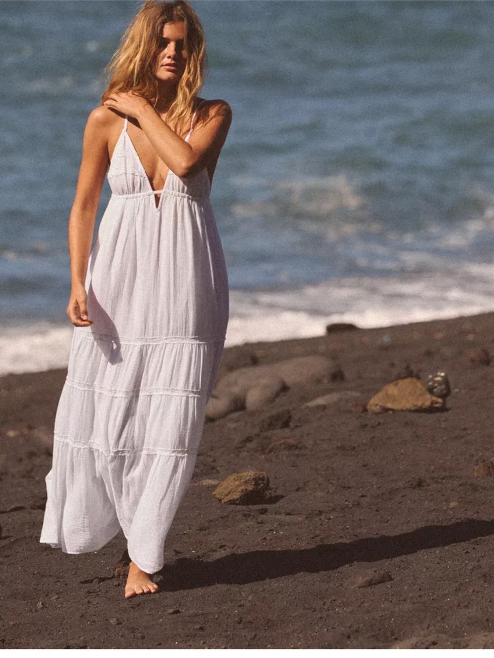 Zara NWT embroidered gauze midi dress white Medium 0881/343